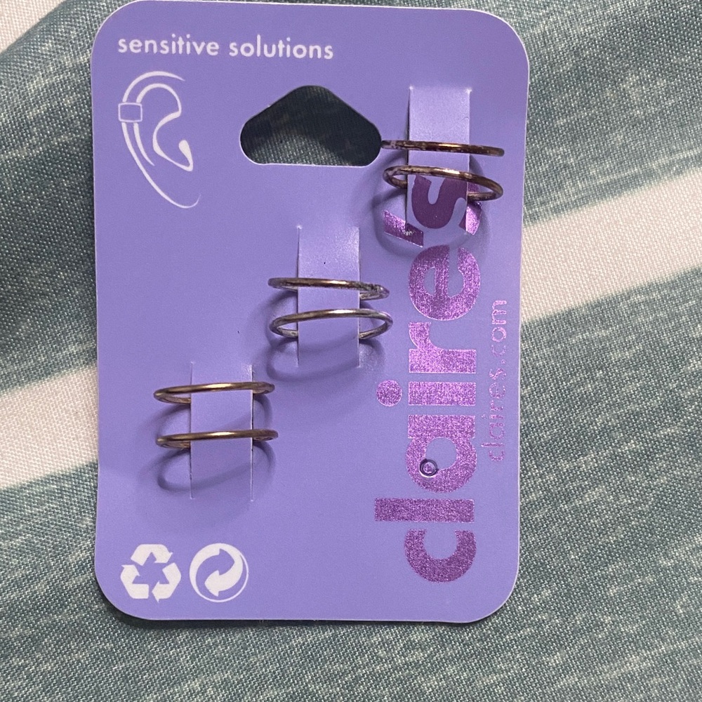 3/$12 Claire's Gold, Silver and Rose Gold Ear Cuffs Set